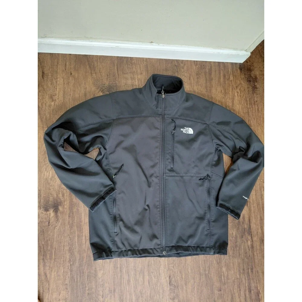 The North Face Mens Apex Bionic Jacket Softshell Fleece Lined Mens Sz M Black